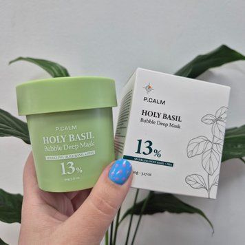 Глиняная пузырьковая маска P.CALM Holy Basil Bubble Deep Mask 13175 фото