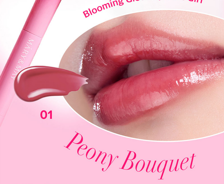 Ухаживающий глянцевый стик для губ Mary&May Blooming Glow Lip #01 Peony Bouquet 13047 фото