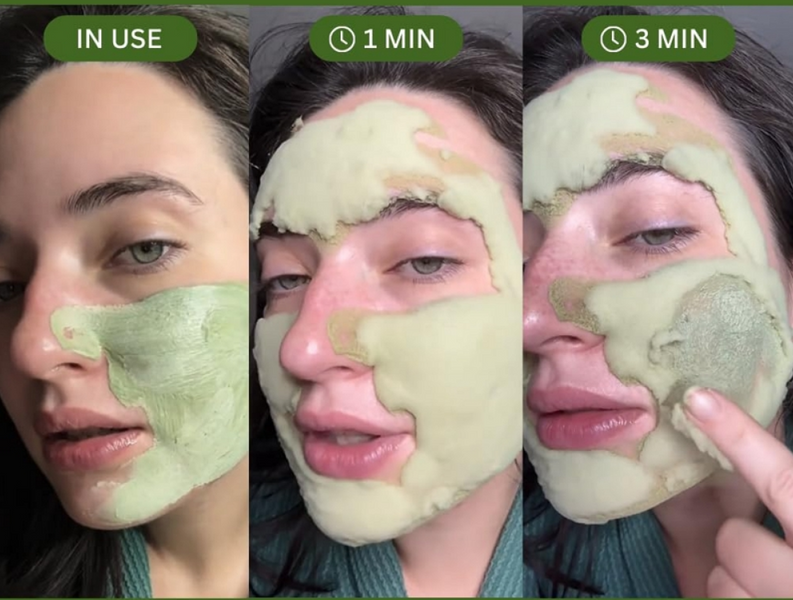 Глиняна бульбашкова маска P.CALM Holy Basil Bubble Deep Mask 13175 фото