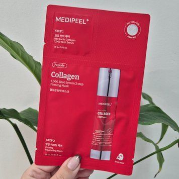 Двухступенчатый набор для лица с коллагеном и микроиглами Medi-Peel Red Lacto Collagen 3000 Shot Serum 2 Step Mask 12847 фото