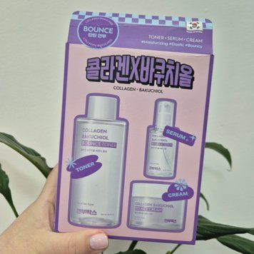 Набор для упругости кожи с коллагеном и бакучиолом GGANBUBOX Collagen Bakuchiol Bounce Skin Care 3 Step Set 13054 фото
