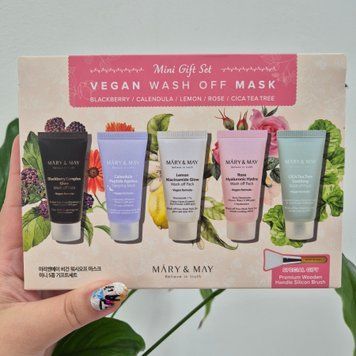 Набор масок для лица Mary & May Wash Off Mask Mini Gift Set (+ кисточка) 12690 фото