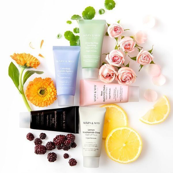 Набор масок для лица Mary & May Wash Off Mask Mini Gift Set (+ кисточка) 12690 фото