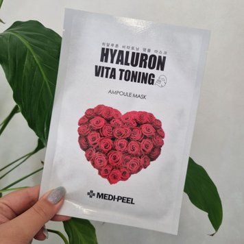 Тканевая маска для выравнивания тона кожи с пептидами Medi-Peel Hyaluron Vita Toning Ampoule Mask 11343 фото