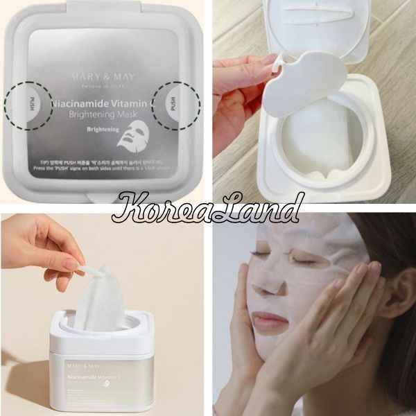 Осветляющие маски для лица с ниацинамидом и витамином C Mary&May Niacinamide Vitamin C Brightening Mask Pack 12608 фото