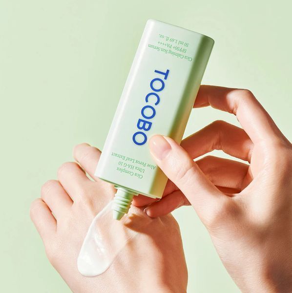 Заспокійлива сонцезахисна сироватка з центелою азіатською Tocobo Cica Calming Sun Serum SPF50+ PA++++ 12665/1 фото