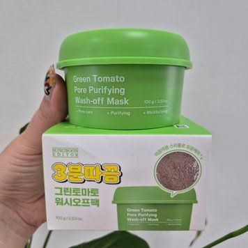 Глиняная маска с экстрактом зеленого томата и микроиглами SUNGBOON EDITOR Green Tomato Pore Purifying Wash-off Mask 12694 фото