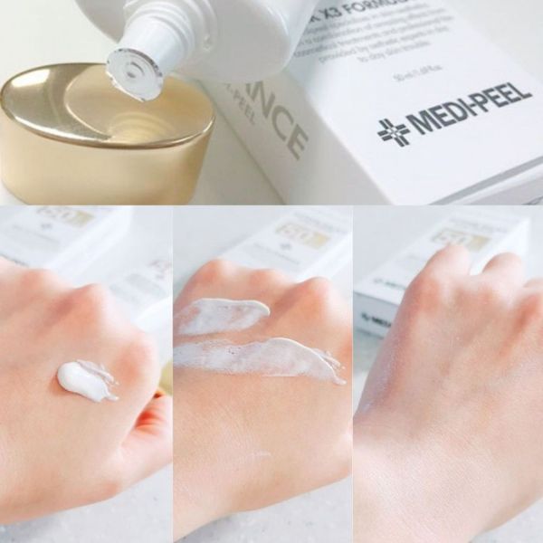 Солнцезащитный крем с пептидами и протеинами шелка Medi-Peel Active Silky Sun Cream SPF50+ PA++++ 12345 фото
