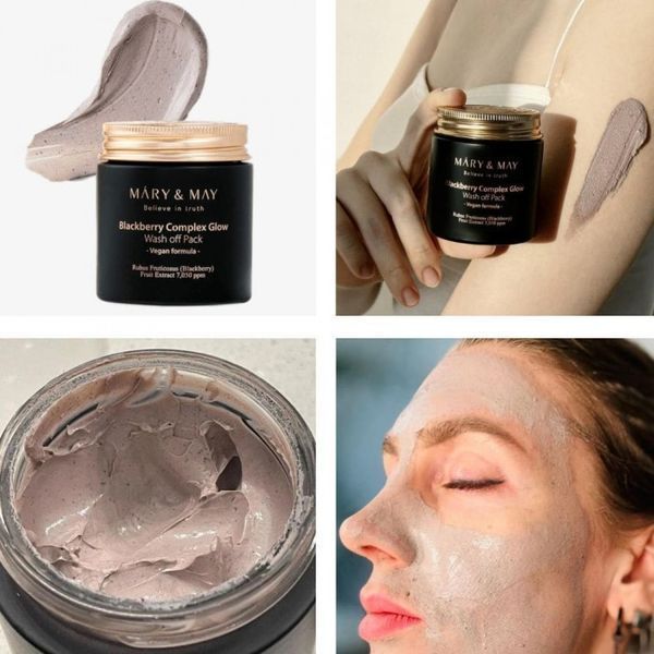 Антиоксидантная глиняная маска с ежевикой Mary & May Blackberry Complex Glow Wash Off Mask 11337/4 фото