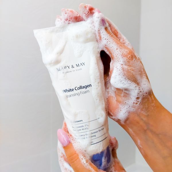 Пінка для вмивання з колагеном і ніацинамідом Mary&May White Collagen Cleansing Foam  11526 фото